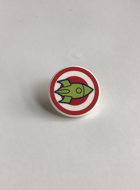 LEGO乐高 30261pb039 2x2 圆型标志件 比萨星球飞船 6262838 白色