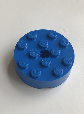 全新LEGO乐高 87081 4x4 带轴孔圆柱形砖 4567527 6209671 蓝色