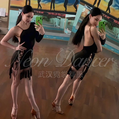 neondancer新款女同款斜肩拉丁舞