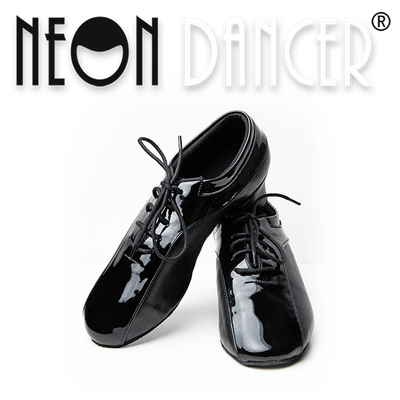 Neon Dancer 专业男士拉丁舞鞋 沙利夫同款真皮拼接手工舞鞋 新款