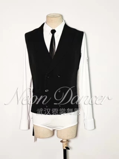 国标舞表演练习长袖 NeonDancer 上衣 衬衣 摩登马甲 男士 摩登舞服