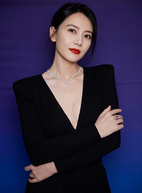 高级感超闪锆石V型心型礼服颈链