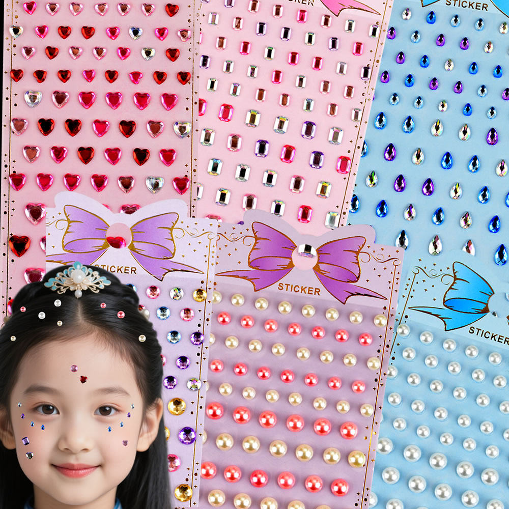 爱心珍珠宝石水滴钻石水晶贴纸儿童女孩化妆彩绘脸部额头装饰贴画,玩具/童车/益智/积木/模型,贴纸,淘宝优惠券,粉丝福利购,淘宝优惠卷