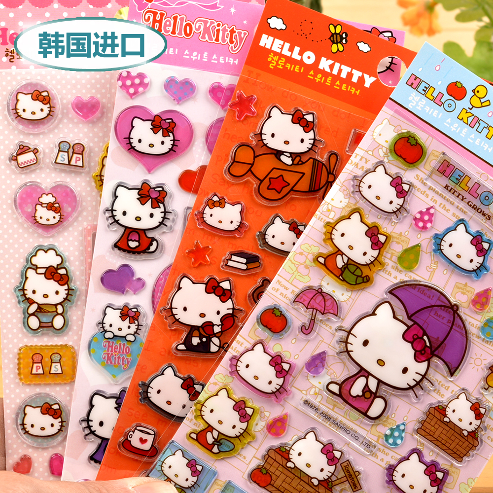 º«¹úHELLOKITTYÁ¢Ìå3D¿¨Í¨Ë®¾§µÎ½ºÍ¸Ã÷Ìù»¶ùÍ¯Íæ¾ß×°ÊÎÕ³ÌùÖ½