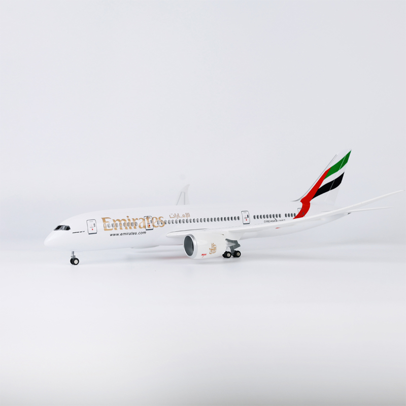 【带轮子带灯】43cm阿联酋航空波音787仿真客机飞机模型Emirates
