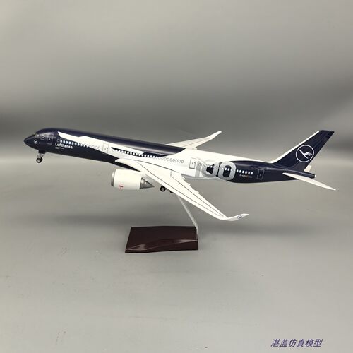 带声控灯47cm汉莎航空A350飞机模型百年纪念客机仿真礼品摆件收藏
