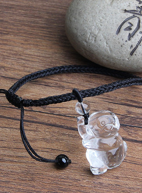 天然白水晶猴子手链生肖猴