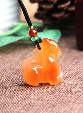 天然红玛瑙小马挂件挂坠