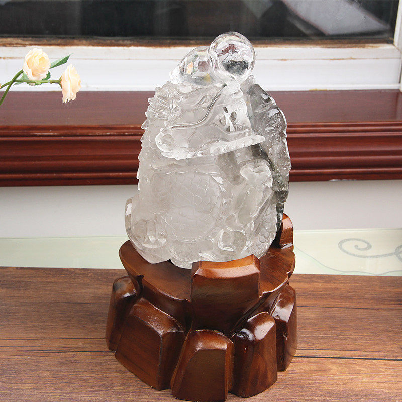 水晶摆件龙摆件绿幽灵水晶