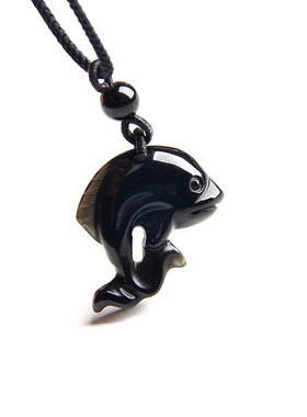 海豚吊坠水晶海豚项链挂件