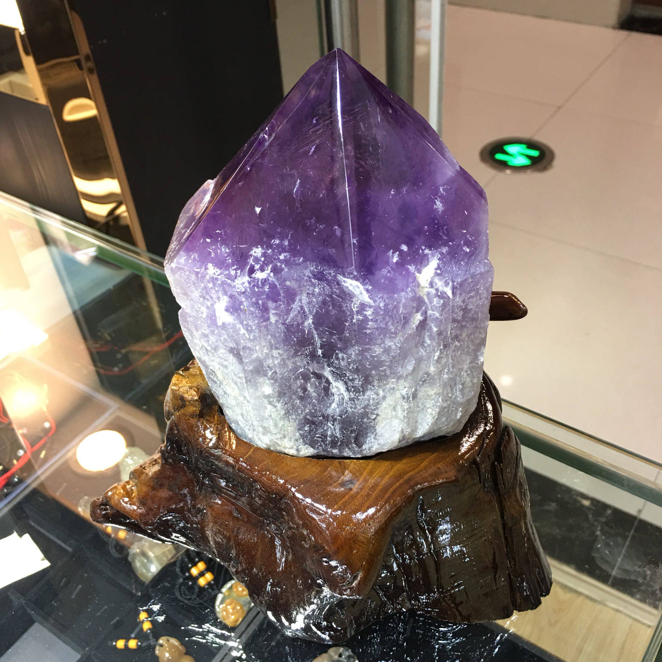 天然紫水晶原石摆件紫水晶矿石标本石摆件 优雅紫色水晶摆件摆饰