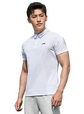 中国李宁男款潮流多彩纯色运动健身时尚系列舒适耐洗短袖POLO衫 2