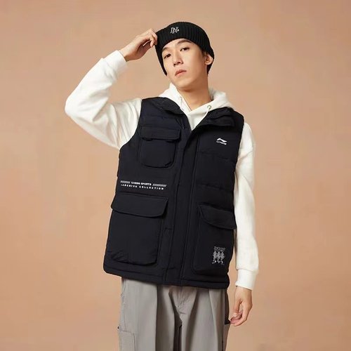 李宁反伍韦德时装周正品运动时尚系列男女同款鸭绒保暖羽绒马甲
