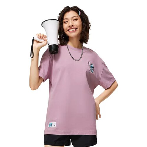李宁反伍迪斯尼联名女款夏训练短袖T恤情侣圆领常规款文化衫