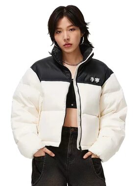 正品李宁短羽绒服冬女子健身系列宽松鸭绒保暖运动服