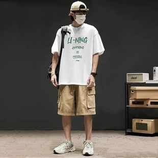 李寧韋德反伍男款 T恤圓領(lǐng)常規(guī)寬松款 文化衫 吊牌遺失1 潮流短袖