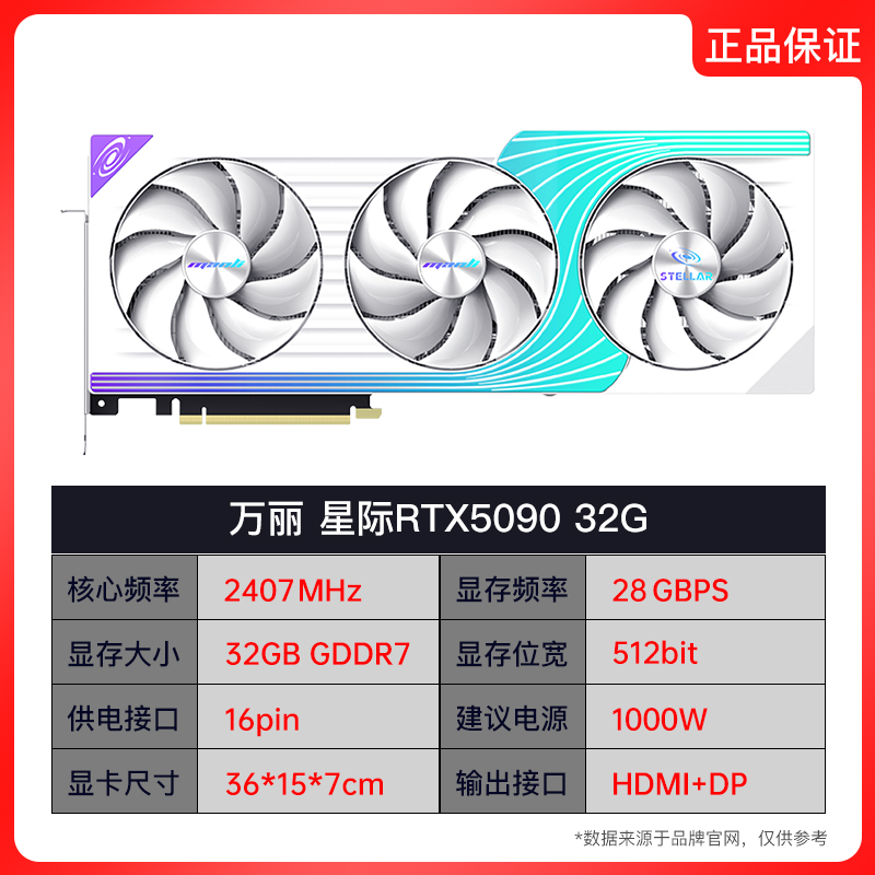 thumbnail for Asus/Msi/Wanli 5090 32g New E-Sports Light-Trace Independent Game 4090Ai Turbine Graphics Card