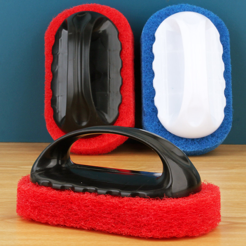 3个装 地板刷瓷砖浴室清洁刷日式瓷砖刷厨房去污刷手柄浴缸海绵擦