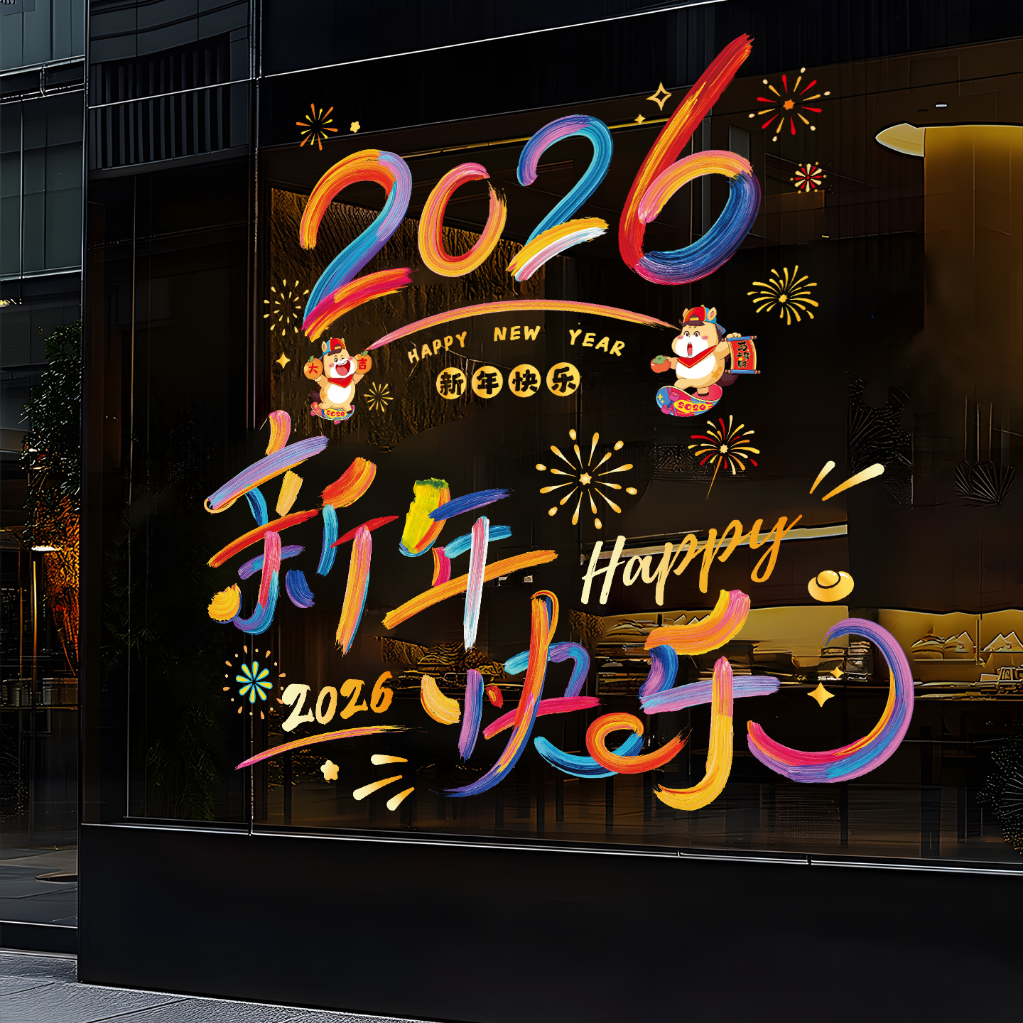 2026马年窗花福字贴新年装饰