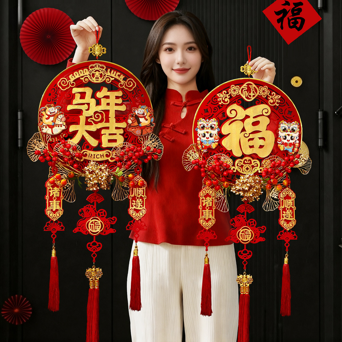 马年新款新年装饰高档发财果挂件