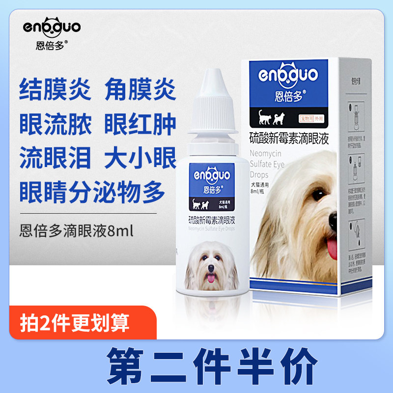 恩倍多滴眼液宠物猫咪狗狗洗眼液结膜炎鼻支消炎猫眼药水发炎流泪