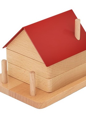 英国Luckies可爱小房子办公桌收纳盒 创意多层文具整理架木质摆件