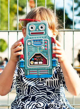 英国SUCK UK机器人午餐盒 效游野餐零食收纳盒儿童学生创意礼物