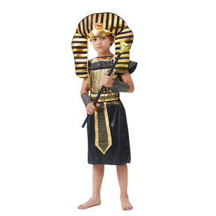 儿童男黑金埃及法老服装万圣节COS 化妆舞会角色扮演衣服舞台装扮