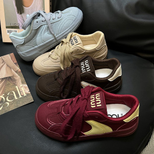 2024秋季新雾霾蓝帆布鞋厚底百搭配裙子的鞋子小白鞋休闲学生女鞋