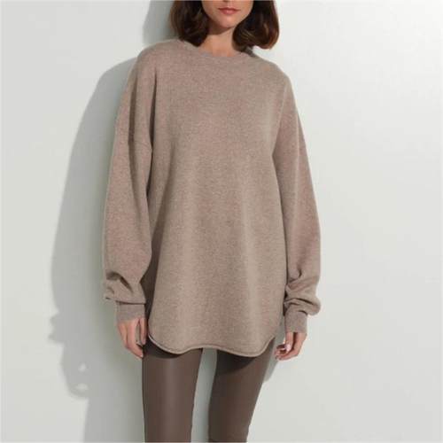 外贸尾单100%纯山羊绒圆领羊绒衫