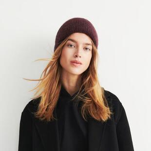 原单北欧小众品牌 超长窄围巾 羊驼毛混纺针织毛线帽