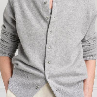 外贸原单 荷兰单北欧 秋冬女士纯色百搭通勤圆领羊绒针织毛衣开衫