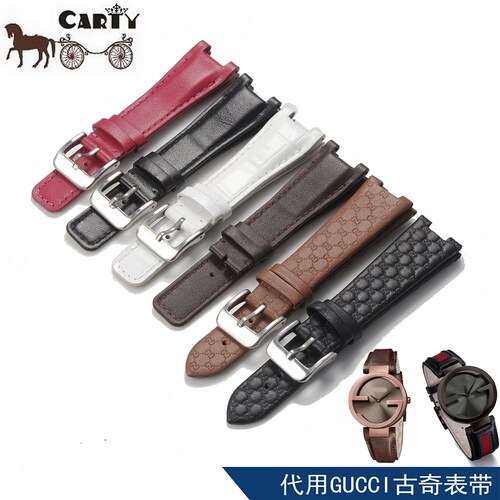 apes女 男 真皮表带 GC gucc guess YA133205 凹 22mm手表配件