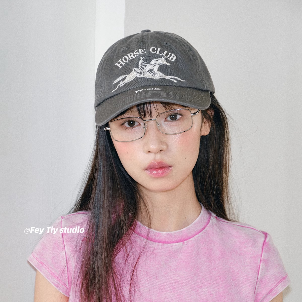 刺绣马纯棉棒球帽显脸小鸭舌帽