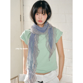 feytiy 古早感 千禧味儿拼色丝巾女春秋定制百搭蕾丝花边围脖领巾