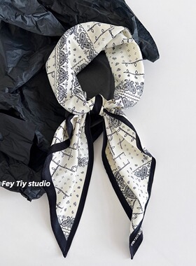 feytiy 复古时髦丝巾三角巾 春秋薄款搭配装饰领巾披肩屁帘多功能