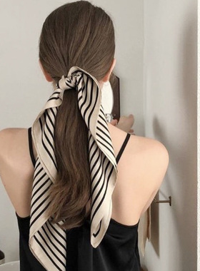 实物更美~新款复古防晒小丝巾职业百搭小方巾头巾女装饰领巾发带