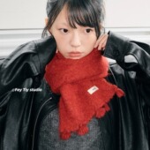 超细腻平纹针织围巾女冬季 feytiy 定制款 加厚保暖百搭纯色小围脖