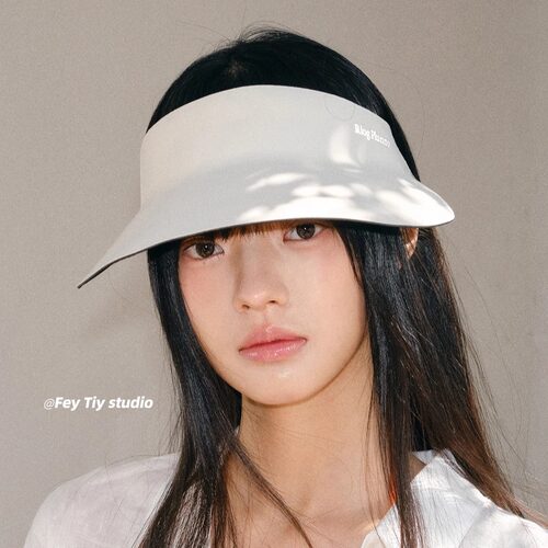 定制版轻盈奶油色无痕防晒帽女