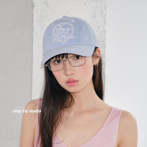 加深加大头围爱心刺绣棒球帽女