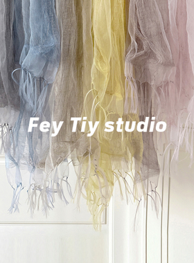 feytiy 柔软层次 纯手工流苏丝巾2026春夏季新款百搭日系围巾女士
