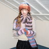 柔焦氛围感 针织撞色 秋冬保暖 feytiy 时髦百搭帽子围巾手套装 女