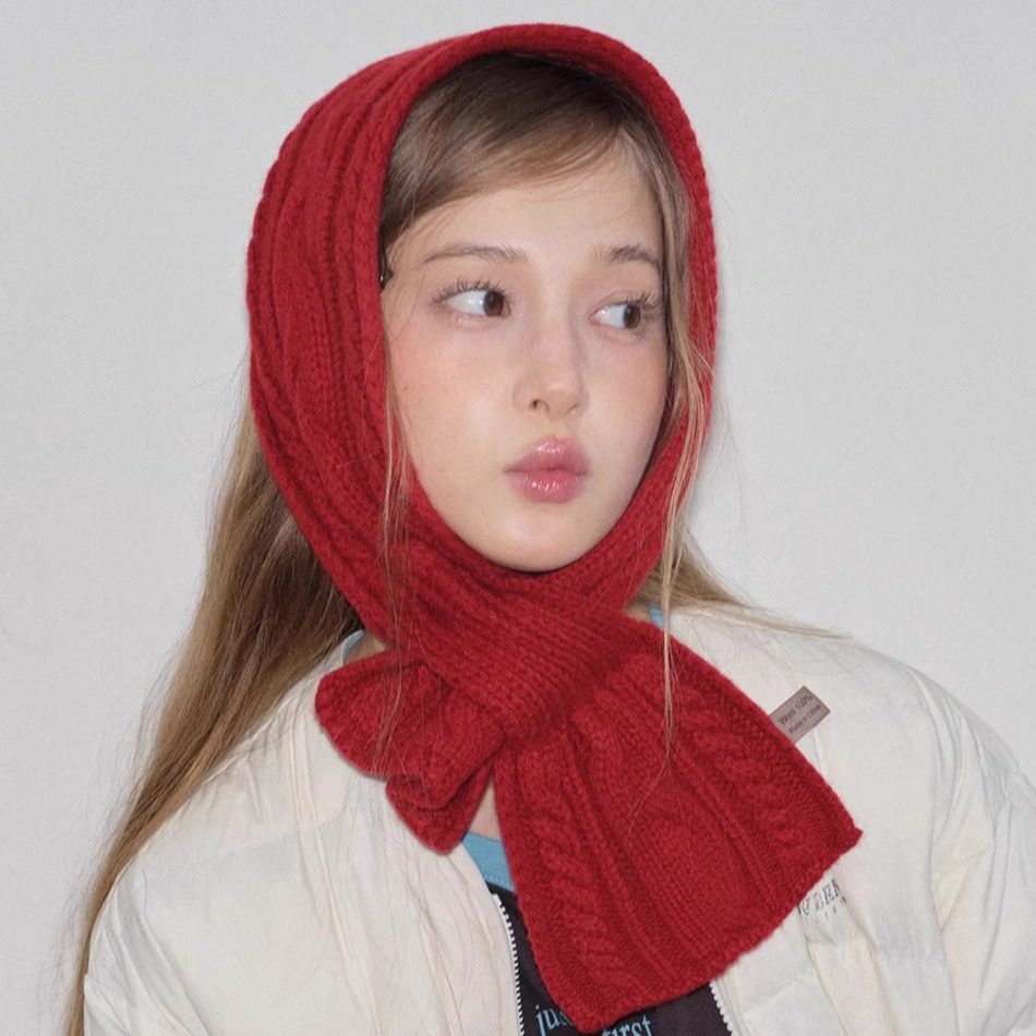 纯羊毛定制交叉保暖围脖百搭