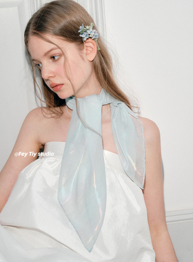 feytiy 原创设计人鱼姬丝巾包头头巾方巾女春夏季百搭装饰领巾发