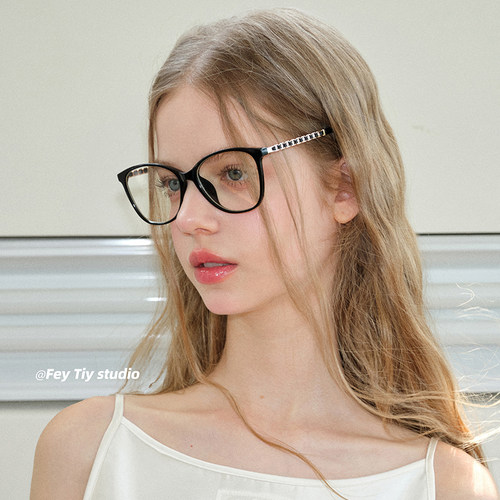 黑框素颜眼镜防蓝光平光镜百搭