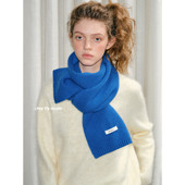 feytiy 100%澳洲纯羊毛针织围巾女冬季 保暖防寒纯色围脖送礼情侣