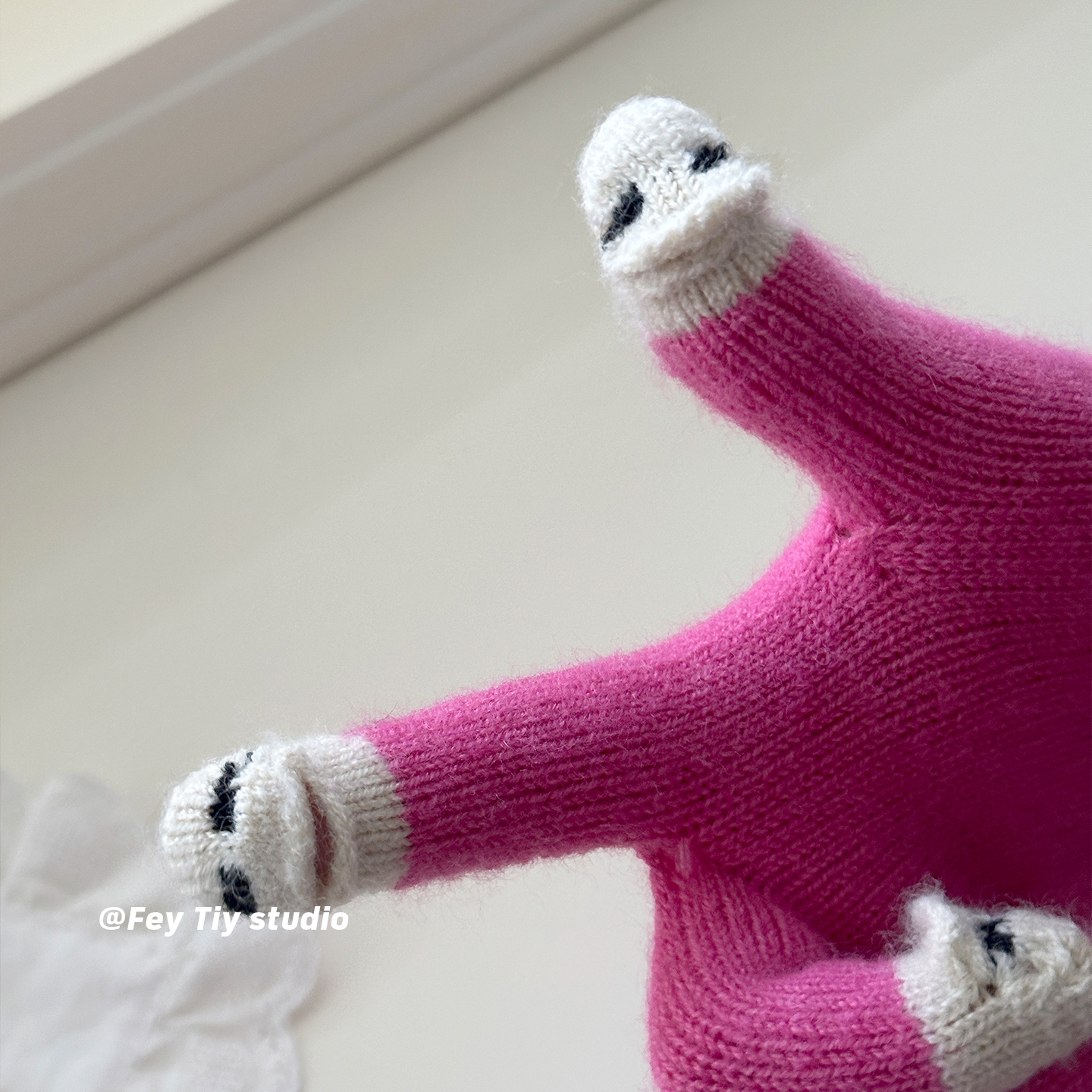 手指表情设计emoji针织保暖手套