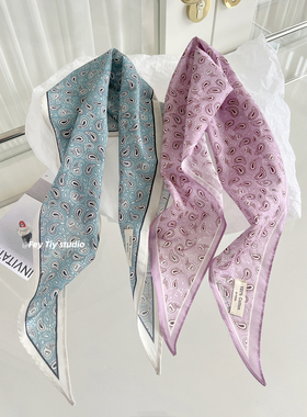 feytiy  定制 时髦腰果菱形丝巾女纯棉三角巾包头日系春夏围巾韩