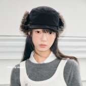 feytiy 设计感毛绒修饰脸型百搭棒球帽护耳保暖雷锋帽飞行帽秋冬