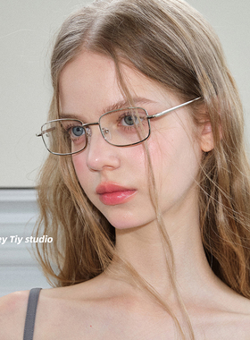 feytiy office siren复古时髦平光眼镜智性风装饰银框细边长方形